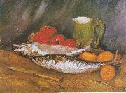 Still Life with mackerel, lemon and tomato, Vincent Van Gogh